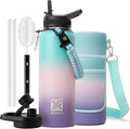 DYSANKY Insulated Water Bottle with Portable Carrier Bag for Outdoor 40 oz