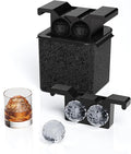 Bangp Clear Ice Ball Maker Mold,Crystal-clear Ice Cube Maker,4 Distinctive 2.4" Sphere Ice Cubes for Cocktails and Drinks,Fun Shapes Ice Ball Mold,Whiskey Gifts for Men