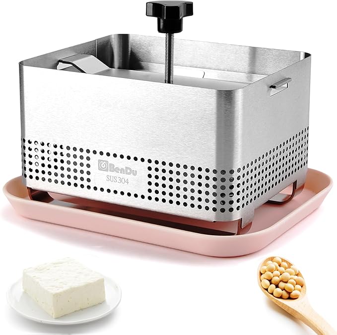 Tofu Press Stainless Steel, Paneer Maker with Upgraded Deep-Press Design, Improves Tofu Flavor and Texture, for Homemade Tofu, Paneer Press and Cheese Press, Multi-Functional Kitchen Tool, BPA Free