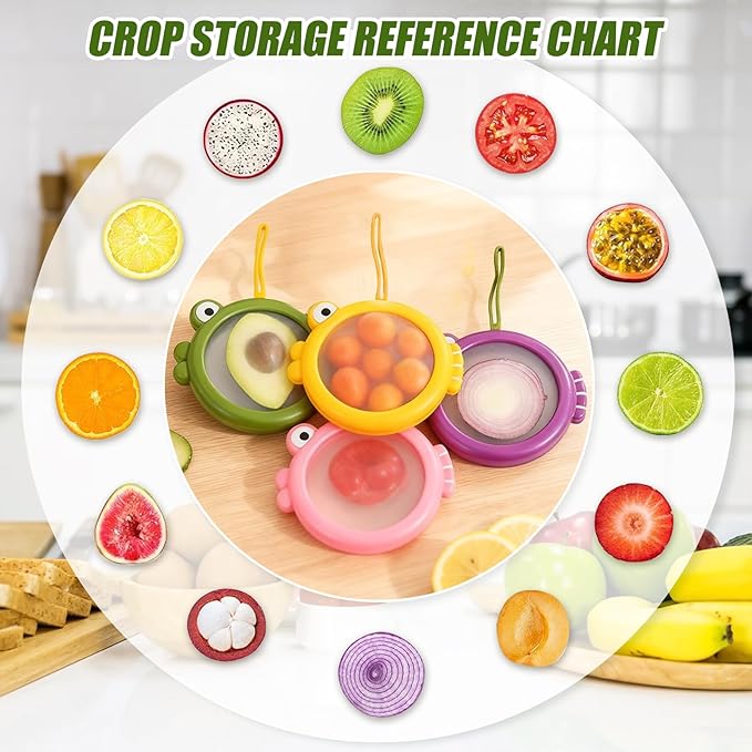 Set of 8 Fish-Shaped Fresh Food Containers, Fresh Pod, Reusable Silicone Storage Pods for Avocado, Onions, Lemon, Tomatoes, Garlic – Anti-Oxidation for Fridge, Send Goods from Local Warehouse
