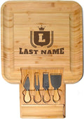 BT Trendz Personalized Charcuterie Board/Customized Bamboo Cheese Board/Serving Tray and Knife Set - Perfect Corporate, Wedding, Closing, Realtor, Birthday, Housewarming Gift - Gift for Dad/Mom (04)