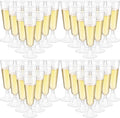 CHENGU 150 Pcs Champagne Flutes 5 Oz Plastic Disposable Champagne Flutes Crystal Wine Glasses Reusable Plastic Cocktail Cups for Wedding Celebration Toasting Drinking (Clear,Classic)