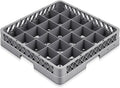 Aurelema Commercial Dishwasher Tray Rack, Commercial Dish Drying Rack, Polypropylene Full Size Flatware Tray for Hotel Canteen Kitchen Restaurant Tableware Plate and Bowl(25 Grid,Gray,1 Pack)