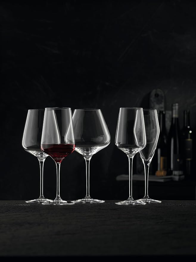 Nachtmann ViNOVA Red Wine Glass, Set of 4, Clear, 18.6-Ounces, Made of Crystal Glass, Clear, Long Stemmed Wine Glasses, Tulip Shaped Cup, Dishwasher Safe