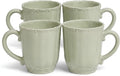 SANGO Bethany Sage Mugs Set of 4, 12 oz Stoneware Green Coffee Mugs, Vibrant Ceramic Drinkware for Coffee, Tea or Cocoa, Durable Everyday Cups, Dishwasher & Microwave Safe, Kitchen Mug Set