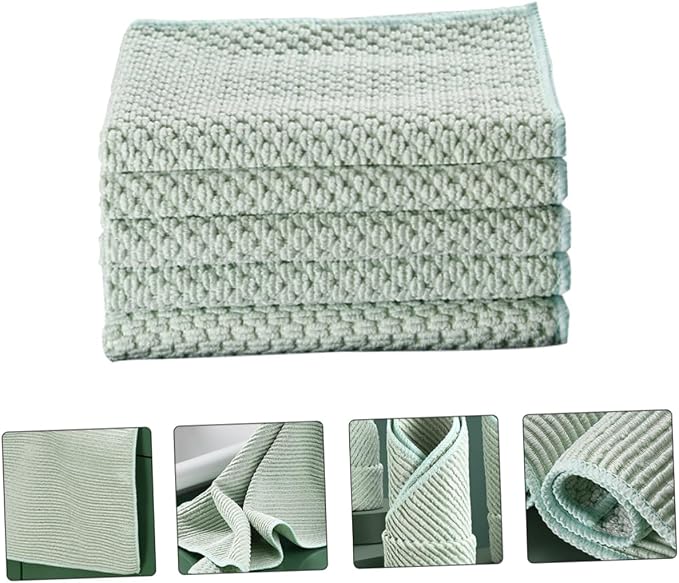 PartyKindom 150pcs Kitchen Dishcloths Highly Absorbent Practical Cleaning Cloths for Household Use and Material Green for Washing Dishes and Kitchen Cleaning