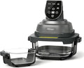 5-in-1 Glass Air Fryer for Zero-Oil Healthy Cooking, Space-Saving 1500W Countertop Cooker with 4QT 6-Cup Glass Bowl, Non-ToxicSafe & Dishwasher Friendly for Small & Large Family Meals