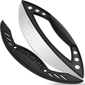 Suanyok Premium Pizza Cutter Rocker Blade with Cover, 12" Stainless Steel Large Wheel Slicer-Food Vegetable Chopper Kitchen Gadgets, Black