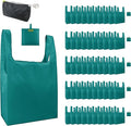 BeeGreen Marrs Reusable Grocery Bags Wholesale Green Reusable Kitchen Bags Bulk Foldable-Machine Washable with Zipper Storage Pouch 50 Packs