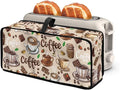 Coffee Toaster Cover 2 Slice Beige Cover for 2 Slice Slim Toaster, Easy to Fold and Carry Water-Resistant Dust Covers for Kitchen Appliances, Machine Washable