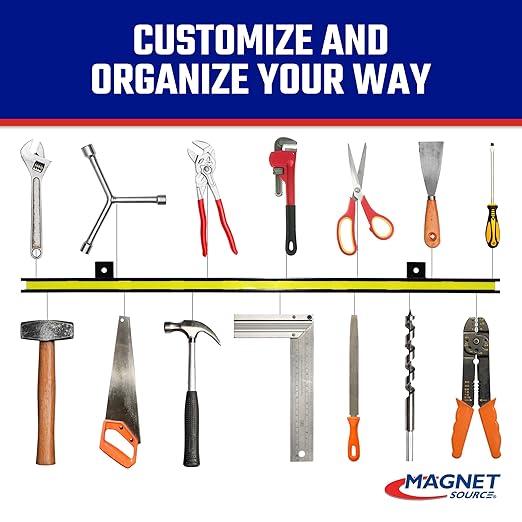 Master Magnetics 24" Magnetic Bar Tool Organizer - Easy to Install Magnet Storage Holder for House, Garage, Shed, or Job Site - Black Powder Coat