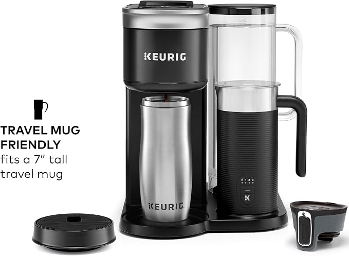 Keurig K-Café SMART Single Serve Coffee Maker with WiFi Compatibility, Latte and Cappuccino Machine with Built-In Frother, 6 Brew Sizes, Black