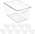 Sorbus Clear Storage Bins, 10 Pack Large Organization Bins with Handles – Clear Storage Containers for Storage, Pantry, Fridge, Cabinet, Closet & Kitchen Organization – BPA-Free Plastic