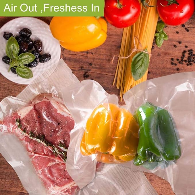 200 Pint Size 6 x 10 Inch Vacuum Sealer Freezer Storage Machine Bags for Food,Vac Seal a Meal Bags with BPA Free and Commercial Grade Sous Vide Vaccume Seal Safe PreCut Bag