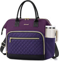 LOVEVOOK Lunch Bag Women, Insulated Adult Lunch Box for Women Work, Wide Opening Leakproof Cooler Tote Bag for Office Campus Picnic Beach with Shoulder Strap, Loncheras Para Mujer with Cup Holder