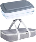9x13 Glass Baking Dish With Lid - 3qt Glass Casserole With Carrier Insulated Bag For Hot Or Cold Food - Large Casserole Dish For Oven Potluck Party Picnic Cookouts