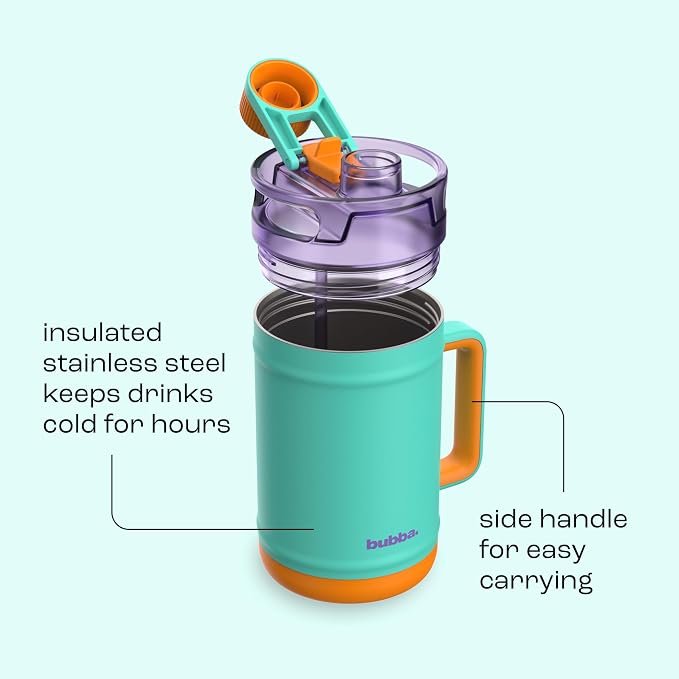 bubba 52 oz Insulated Stainless Steel Water Keg - Large Reusable Water Bottle Drinking Jug - Insulated Keg for Everyday Hydration, Lead-Free and BPA-Free, Field Trip