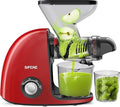 SiFENE Slow Masticating Cold Press Juicer Machines for Fruit & Vegetable, Juice Yield Maker Extractor with Dual Mouth, Quiet Motor & Anti-Clog System, Easy to Clean, BPA Free, Red