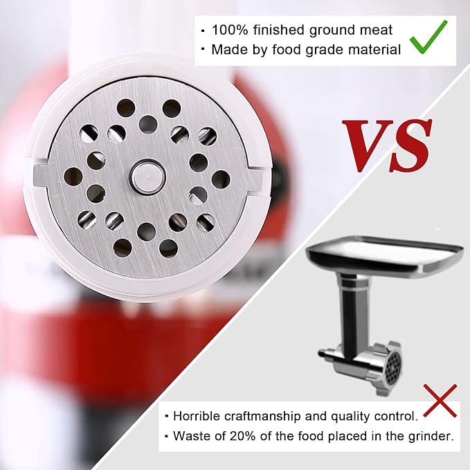 KitchTree Attachment For KitchenAid Stand Mixer, Meat Grinder Attachment, Grey