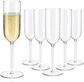 Plastic Champagne Flutes Set, 6oz Unbreakable Champagne Glasses Bulk, Shatterproof Reusable Mimosa Prosecco Sparkling Wine Cups for Wedding Party (Clear, 10pcs)