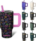 Frost Buddy Thicc Buddy - 16 oz Stainless Steel Vacuum Insulated Tumbler with Lid and Straw for Water - Travel Mug Cupholder Friendly - Gifts for Women Men Him Her (Starlight)