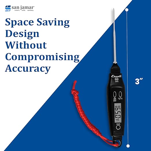San Jamar THDGPN NSF Listed Digital Pen Thermometer, Black