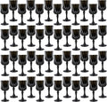 Plastic Wine Glasses, Plastic Goblets Vintage Style Cordial Unbreakable Drinking Glasses, Reusable Drinkware for Wedding Reception, Grand Event Party Supplies (48, Black)