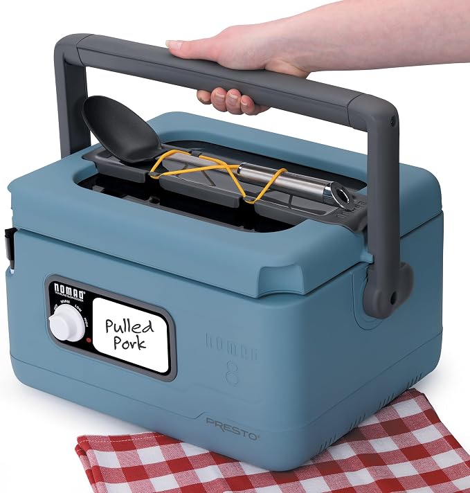 Presto 06017 8-Quart Nomad Traveling Slow Cooker, Blue