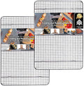 KITCHENATICS Half Sheet Cooling Rack Stainless Steel Oven Safe Set of 2 | Fits standard 13x18 half sheet pans for oven roasting, broiling, grilling, drying and baking sheet cooling