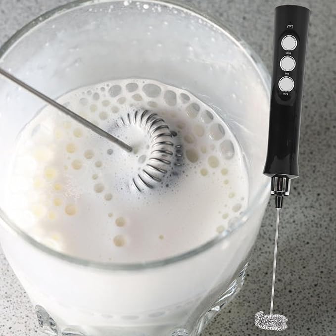 Diydeg Handheld Milk Frother, Rechargeable Electric Whisk Foam Maker Electric Hand Milk Frother with Stand Mixer Foamer for Coffee Egg Drink
