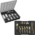 Lifewit Silverware Organizer with Lid, Covered Utensil Tray for Kitchen Drawer and Countertop, Lifewit Silverware Drawer Organizer, Expandable Utensil Tray for Kitchen, BPA Free Flatware and Cutlery H