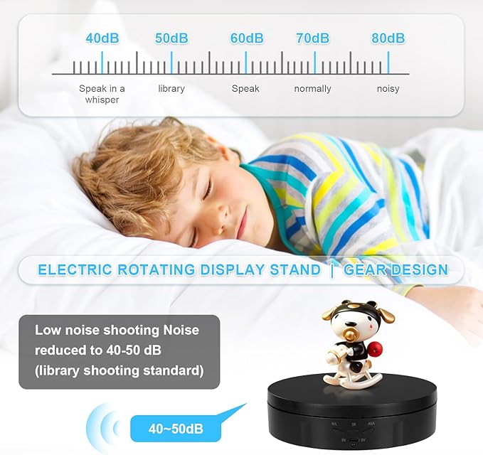 Remote Motorized Rotating Display Stand, Electric Rotating Platform with 5.74/7.08/8.66in Replacement Covers, 3 in 1 Turntable with Rechargeable Battery for Live Streaming Video Shoot Photography