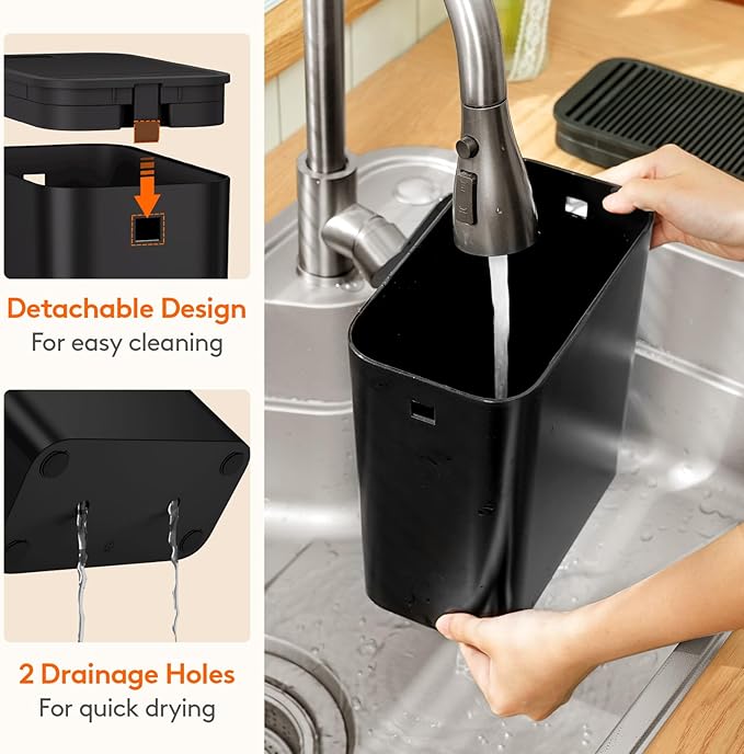 Lifewit Knife Block without Knives, Large Plastic Universal Knife Block Holder with Detachable Slots, Hold Up to 25 Knives, Scissors, and Sharpening Rods, Kitchen Storage Organizer for Counter, Black