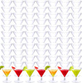 Rtteri 250 Pcs Mini Martini Glasses Plastic 2 Oz Disposable Mini Margarita Cups Clear for Weddings Party Wine Cocktails Drinks Desserts (Martini)