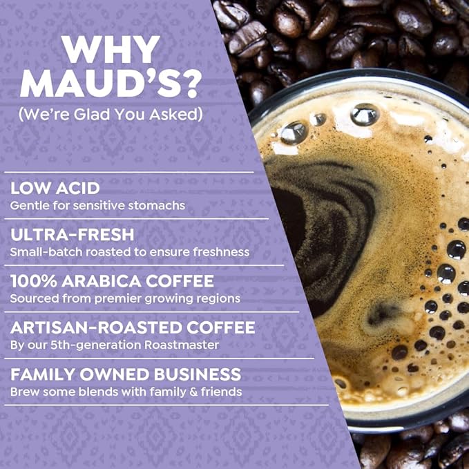 Maud's Organic Coffee Pods Variety Pack, 56 ct, 8 Assorted Flavors, Single Serve Pods – 100% Arabica Coffee, Compatible with Keurig K Cups Maker