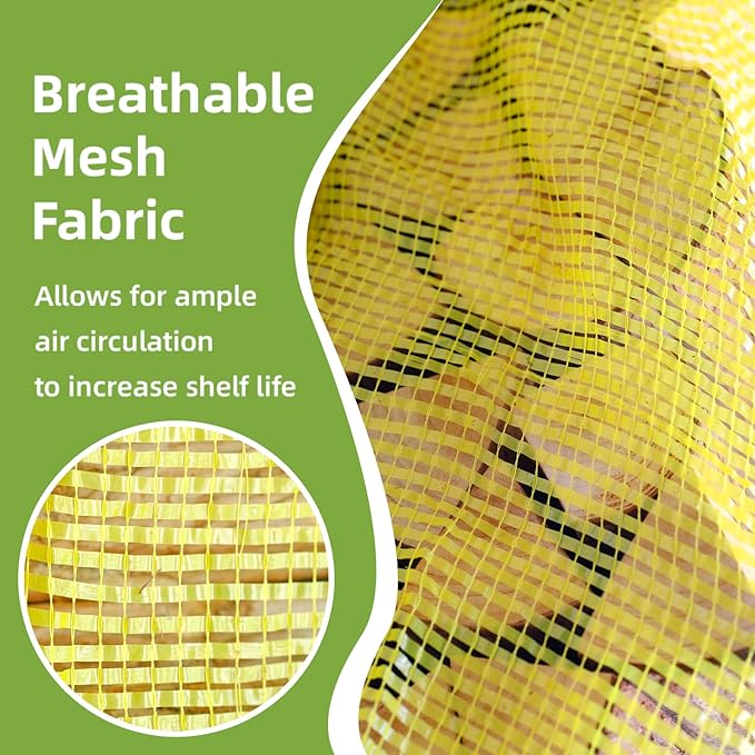 Mesh Firewood Bags 22"×24" 300 Per Pack Crawfish Sacks, Firewood Bags for Selling, Onion Bag Storage Potato Sacks Mesh Wood Bag Bulk, Yellow (Pack of 300)