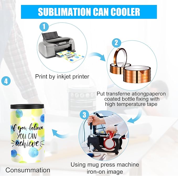 Uiifan 12 Set White Sublimation Can Cooler 12 oz Can Cooler Bulk Customizable Stainless Steel Double Wall Insulated Blank Tumblers with Lids and Straws and Lid Brush for Beer Beverages Party Gifts