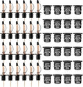 24-Pack Liquor Bottle Pourers with Adapters, Liquor Pour Spout Adapters set for for Large Oil Olive Bottles and Liquor Bottles - Up to 1 Inch/25mm Neck Converts Spout into a Large Pour Spout,Rose Gold