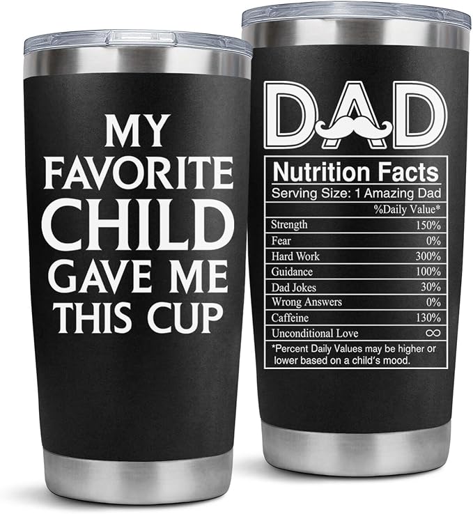 LHSCVUFASC Birthday Gifts for Dad from Daughter, Son - Father's Day Gift for Him Dads - Christmas Gifts Ideas for Men, New Papa Daddy Stepdad Father - 20oz Stainless Steel Tumbler