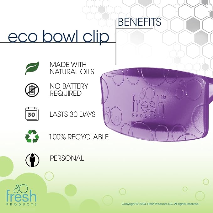 Fresh Products Eco Bowl Clip Air Freshener Versatile Design Toilet Freshener Trash Freshener Chemical Free Natural Oils Discreet Lasts 30 Days Made in the USA Fabulous 12 pk