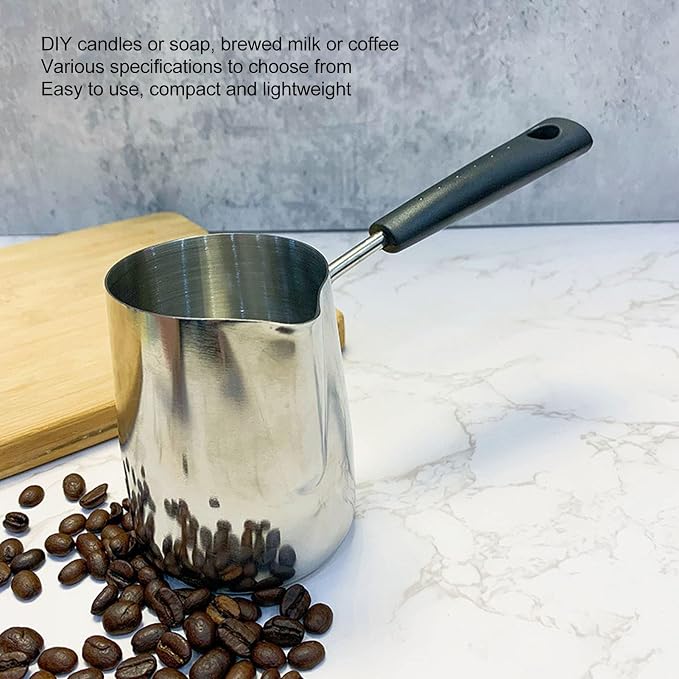 Turkish Coffee Pot 12oz/350ml Milk Frothing Jug Tea Pot Butter Melting Pot | Stainless Steel Pot Flower Toroid Pitcher for Multiple Cups of Coffee Tea Milk Cook Water