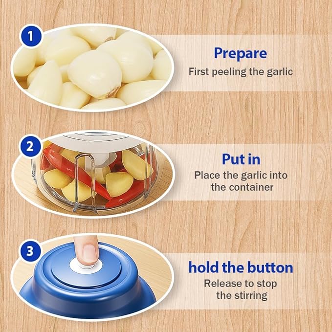 Household Electric Garlic Crusher 250ML/320ML, Silent USB Rechargeable Mini Food Processor, One-Touch Operation for Chopping Garlic, Onion, Chili & Vegetables, Portable Kitchen Helper (Purple, 320ML)