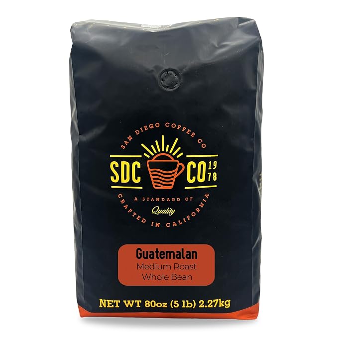 San Diego Coffee Central American Blend, Medium Roast, Whole Bean Coffee, 5-Pound Bag Café en grano tostado