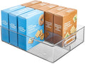 iDesign Divided Storage Bin with Handle for Pantry, Fridge, or Freezer, Clear, Made in USA