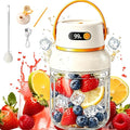 Portable Electric Juicer Cup with Zero Cord Hassle, Leakproof USB-C Rechargeable with Dual Lid Design, Personal Portable Juicer Blender for Gym, Office, Travel and Outdoors (800ml/27.05 oz)