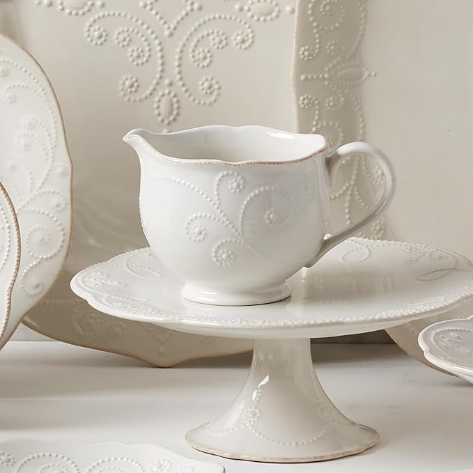 Lenox French Perle Sauce Pitcher, White -