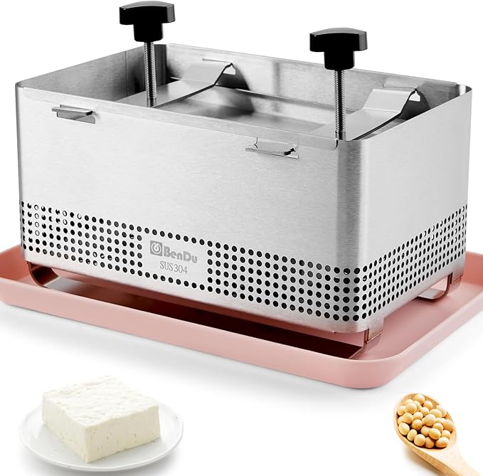 Tofu Press Stainless Steel, Paneer Maker with Upgraded Deep-Press Design, Improves Tofu Flavor and Texture, for Homemade Tofu, Paneer Press and Cheese Press, Multi-Functional Kitchen Tool-Plus Size