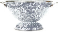 Golden Rabbit Enamelware Large Colander, 5 quart, Grey Swirl