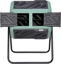Werph Updated 43 Gallon Dual-Chamber Compost Bin, Fast Assembly Rotating Outdoor Compost Tumbler, Batch Composter with Gloves for Garden, Kitchen, and Yard Waste, Green & Black