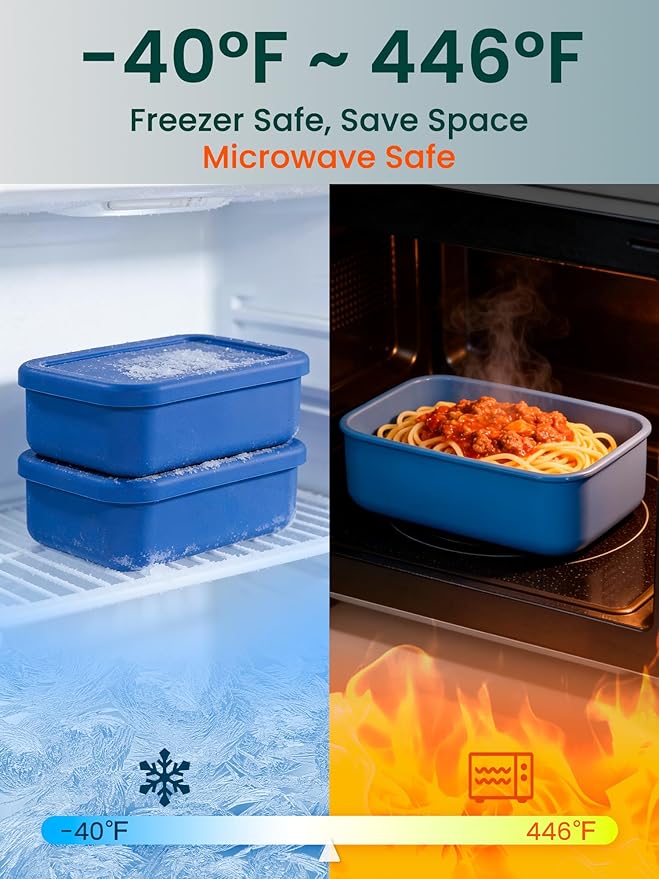 8 PCS 2 Cup Silicone Freezer Molds With Lid, Reusable Silicone Soup Freezer Tray for Meal Prep, Food Storage Containers for Freezing Sauces, Stews, Ice Cream (Blue)
